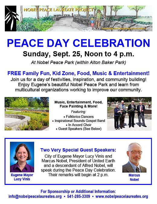 Flier - PEACE DAY CELEBRATION Sunday, Sept. 25, Noon to 4 p.m.